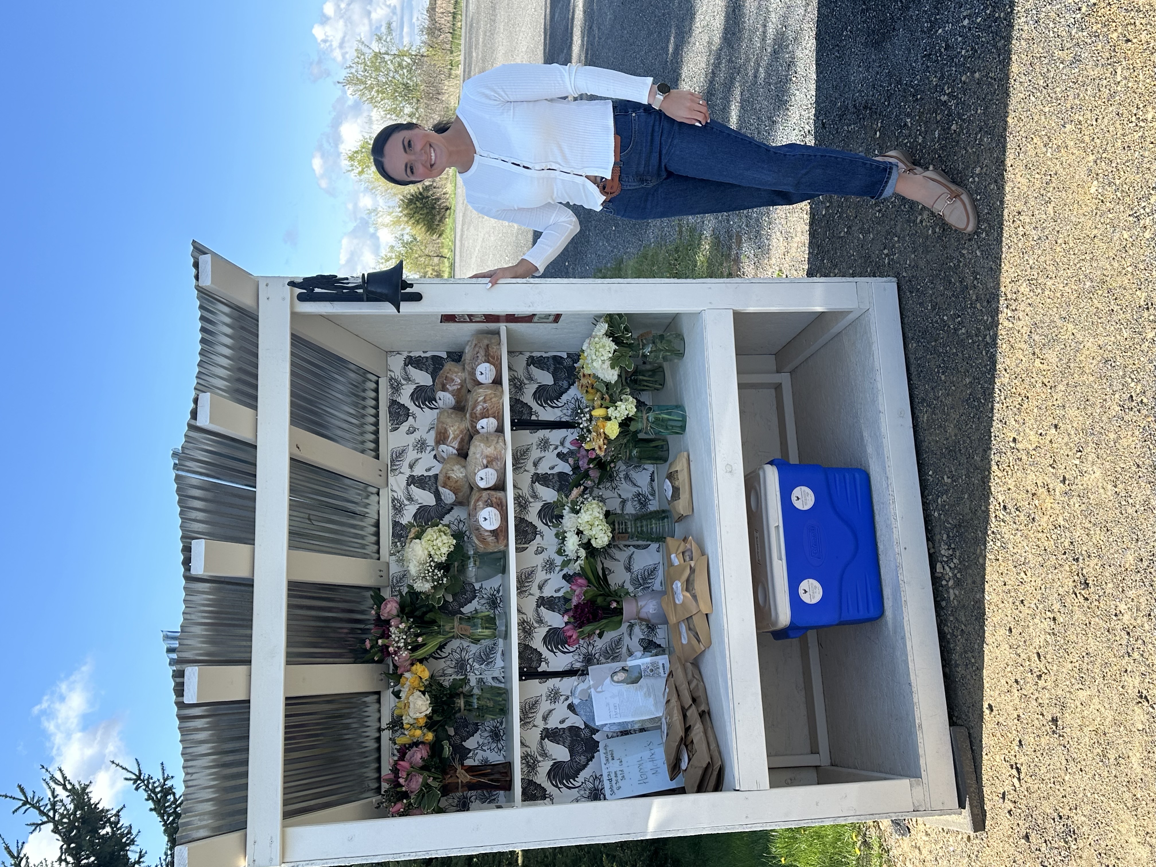 Maria at Hynie Farms Baked Goods farm stand